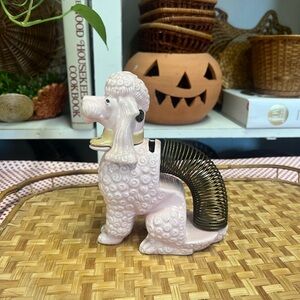 Vintage pink poodle ceramic mail holder Victoria